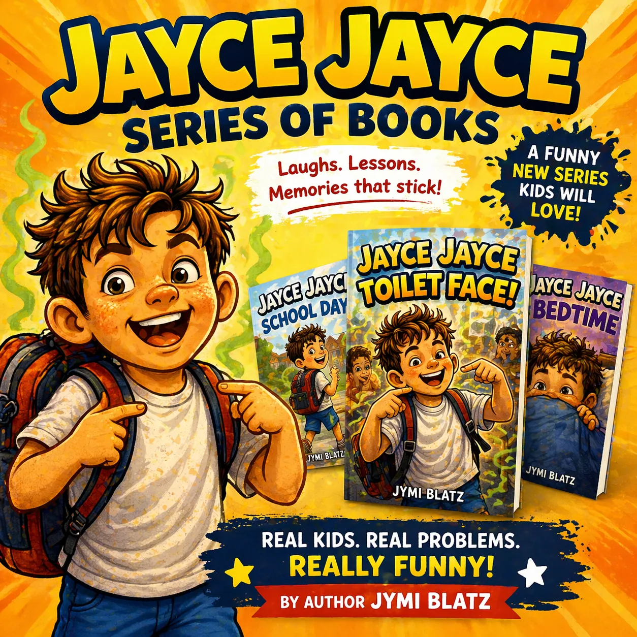 Jayce Jayce series promotional illustration with Jayce and future book concepts
